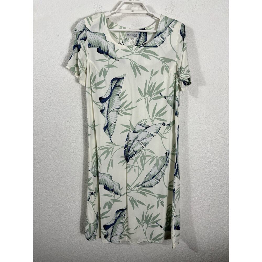 Vintage Bishop St Hawaiian Dress Size S Rayon Multicolor Floral Short Sleeve